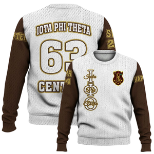 Iota Phi Theta 1963 pull en tricot acrylique Chenille lettre grecque pull fraternité vêtements hiver vêtements grecs - Product Image 6