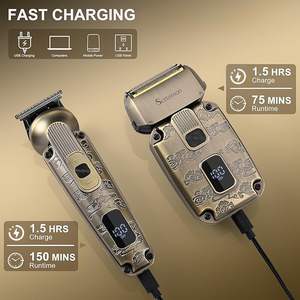 Kit de Afeitadora Eléctrica Inalámbrica para Hombre, Afeitadora de Láminas y Recortadora de Barba, Afeitadora Rotatoria de Repuesto, Resistente al Agua IPX7, para Afeitar la Cabeza - Product Image 2