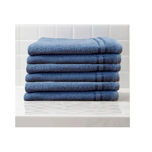 Ensemble de six torchons de cuisine en tissu éponge bleu marine, couleur unie, durables, personnalisés, séchage rapide, tissage rectangulaire, lavables en machine - Product Image 2