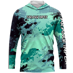 Custom quick Dry Fishing Hoodie Shirts Mash Side vents <b>Neck</b> <b>Gaiter</b> Clothing <b>Men</b> Long Sleeve Breathable uv Protection Hiking Tops - Product Image 1