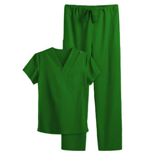 Ensemble de gommage unisexe antimicrobien couleur unie col en V haut cordon pantalon allaitement uniforme médical personnalisable ensemble de gommage en gros - Product Image 2