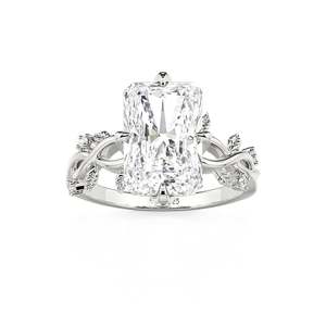 แหวนหมั้นแฟชั่น Jeulia Leaf Twist Radiant Crushed Ice Cut - Product Image 3
