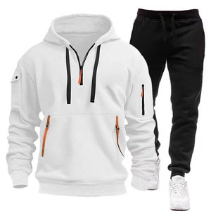 Logo personnalisé de haute qualité hommes deux pièces survêtement Gym Fitness vêtements de sport polaire formation survêtements Jogging pour hommes - Product Image 2