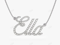 Collier avec nom personnalisé avec chaîne en câble pour femmes Plaqué or 14K/18K Argent sterling et or 18K Moissanite de clarté VVS