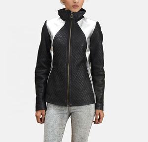 2024 Otoño Invierno chaqueta de cuero de moda para mujer abrigo de manga larga para mujer con solapa cremallera calle prendas de vestir tela de lona estampada - Product Image 5