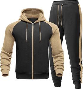 Conjuntos deportivos informales para hombre Sudadera con capucha y cremallera de alta calidad y chándal personalizado Patrón sólido de algodón 100% para deportes de invierno - Product Image 5