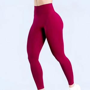 Leggings de mujer 100% Leggings de algodón Gimnasio Mujer Scrunch Legging Deporte Pantalones de yoga sin costuras - Product Image 5