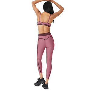 Conjunto de Yoga sin mangas para mujer de alta calidad, diseño ligero de espalda abierta con decoración de encaje, logotipo frontal sólido, longitud corta - Product Image 2