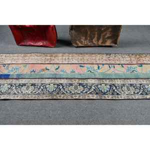 Alfombra turca vintage de 2.5x8.2 pies, alfombra azul de lana estilo suroeste. - Product Image 3