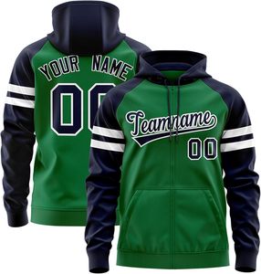 Sudadera con cremallera deportiva personalizada al por mayor con nombre y número personalizados, logotipo de equipo bordado para clubes y escuelas - Product Image 1