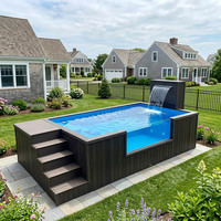 Piscine hors sol en fibre de verre avec grande fenêtre en verre acrylique personnalisable, pour extérieur, jardin, villa, complexe hôtelier, 20FT 40FT
