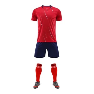 เสื้อเจอร์ซีย์สีฟ้าและสีเหลืองสำหรับเด็กเสื้อฟุตบอลออกแบบโลโก้แบบระเหิด - Product Image 3