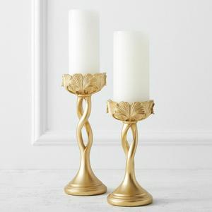 Metal Candle Holder Candle Stand for Lighting and Home Decoration <b>Set</b> Stylish Antique Finish Decorative Candle Jar Holder - Product Image 5