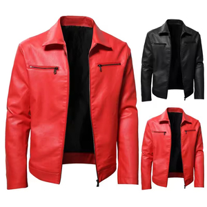 2024 OEM personnalisé nouvelle mode automne Double fermeture éclair rue porte manteau surdimensionné Cool haute rue revers en cuir hommes vestes - Product Image 2