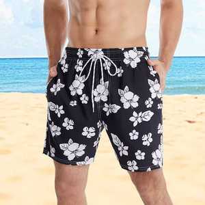 Shorts de Baño para Hombre, Estilo Urbano, Cintura Media, Cordón Ajustable, Secado Rápido, Casuales, 100% Algodón - Product Image 6