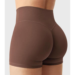 Shorts de fitness tonifiants avec détail froncé Taille haute Rehaussement des fesses pour le yoga Gym Vêtements de sport pour femmes - Product Image 5