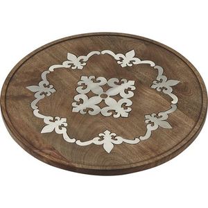 Artisan Mango Wood Plate with MOP Inlay <b>Mother</b> of Pearl Decorative Dish for Dining Table Display Kitchen Use Elegant Gift Ideas - Product Image 1