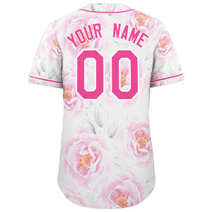 Venta al por mayor en blanco uniforme de béisbol personalizado sublimación Logo nombre equipo Jersey cuello en V uniforme de hombre personalizado béisbol Jersey camisetas - Product Image 3