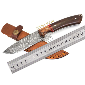 Couteau de chasse personnalisé en acier Damas DD-RW-HK-14 192 couches de haute qualité palissandre bois naturel fait à la main lame de poche OEM - Product Image 5