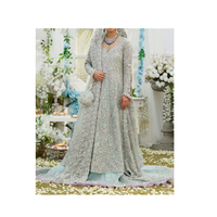 Robes Salwar pour femmes, style pakistanais, dentelle unie, sequins, boutons, vêtements de fête, 2023, Georgette lourde avec broderie