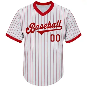 巴基斯坦制造美国尺码v领棒球运动衫空白条纹风格棒球运动衫男女青年定制名称编号