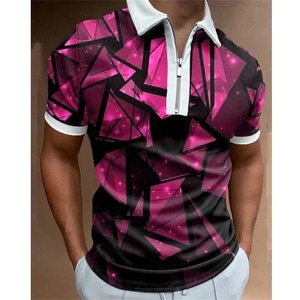 2025 verano moda hombres Vintage sólido cremallera O cuello Casual manga corta para Polo Jersey pulóver estilo inglés impreso Jerse - Product Image 5