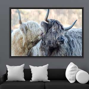 Elegant Printed Canvas Artwork: Living Room Animal Decor,BLACK <b>FRAMED</b> CANVAS - Product Image 1
