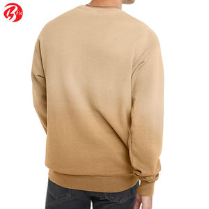 เสื้อกันหนาวคอกลมสำหรับผู้ชาย, ผ้าฝ้าย100% 300กรัมมีฮู้ดพิมพ์ลายย้อมสีล้วนสำหรับฤดูหนาว - Product Image 2