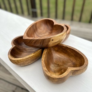 Beautiful heart shaped wooden <b>bowl</b> <b>for</b> food presentable premium quality wood <b>bowls</b> <b>dessert</b> smoothie serveware - Product Image 2