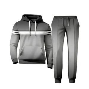 Survêtement d'hiver décontracté à capuche 2026, respirant, écologique, en polyester/coton, avec impression et broderie, design 2-en-1 - Product Image 1