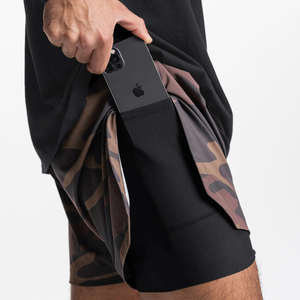 Shorts de sport décontractés pour hommes 100% coton respirant à taille élastique double couche pour fitness, course et entraînement – Vente en gros - Product Image 6