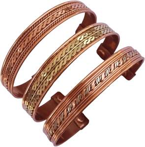 Brazalete de moda magnético de cobre puro de lujo para hombres y mujeres con beneficios para la salud para la curación de la artritis - Product Image 1