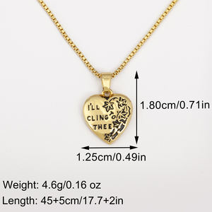 QIKU regalo unico oro placcato 18K collana pendente a forma di cuore con catena iniziale alla moda per le donne e gli uomini - Product Image 5