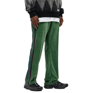 Pantalon de survêtement en molleton pour hommes pantalon personnalisé 2 poches latérales rayé avec cordon de serrage à la taille en gros délavé jambe droite joggers pour hommes - Product Image 1