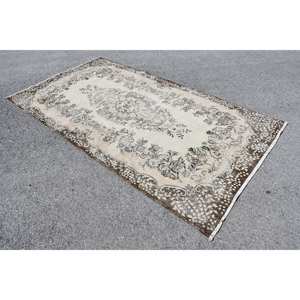 Clásico Beige marrón 5,3X9,4 pies Vintage alfombra turca lana Imitación Piel de conejo látex nuevo rectángulo Patchwork para pasillo cabecera - Product Image 2