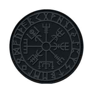 Patch tactique en caoutchouc Compass 3D en relief avec fixation auto-agrippante pour vêtements - Design rond discret - Product Image 3