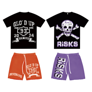 Ensemble décontracté d'été personnalisé de haute qualité pour hommes T-shirt imprimé et short assorti avec logo - Product Image 3