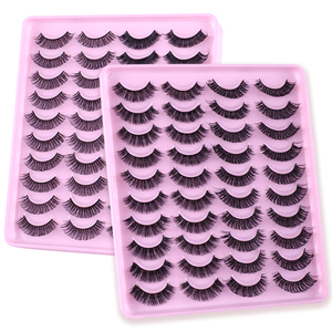 Vente en gros Lot de 20 paires de <span class=keywords><strong>faux</strong></span> cils nouveau grand plateau russe naturel pleine bande - Product Image 4