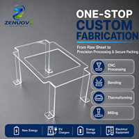 Plaque en polycarbonate transparente, découpe et pliage CNC, support interne transparent sur mesure avec quatre pieds de support