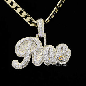 Nouveau Pendentif Hip Hop en Argent Sterling 925 Diamants VVS Lettre Personnalisée Entièrement Glacée Brillance Envoûtante pour les Occasions de Fête - Product Image 1