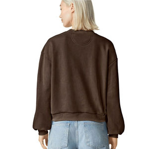 Nuevo diseño, sudadera de algodón de Color sólido, venta al por mayor, Sudadera de cuello redondo para mujer, sudadera de mujer más vendida con logotipo personalizado - Product Image 2