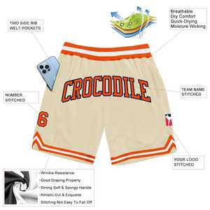 Pantalones cortos personalizados Creem Orange-Navy Throwback Basketball Shorts Sportswear ommiz industry - Product Image 2
