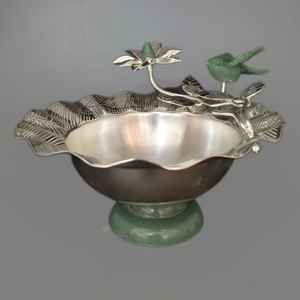 ชามใส่อาหารลายดอกแมกโนเลียสำหรับบ้านโรงแรมร้านอาหารชามผลไม้ช็อคโกแลตสีเงินชามเสิร์ฟอาหาร - Product Image 4