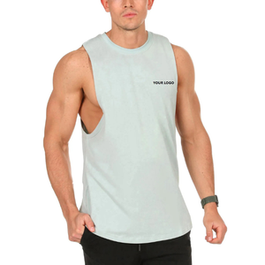 Camiseta interior de hombre transpirable personalizada OEM 100% camisetas sin mangas de algodón para hombre para entrenamiento de gimnasio de Pakistán - Product Image 1