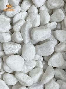 Grava triturada pulida de alta calidad, piedra de guijarro de paisaje blanco nieve Natural, el mejor precio para cocina, uso al aire libre, directo - Product Image 4