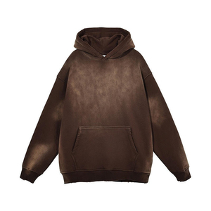 Sweat-shirts d'hiver en molleton uni délavé à l'acide, coupe classique, 100 % coton, durables, confortables, écologiques, respirants, OEM - Product Image 4