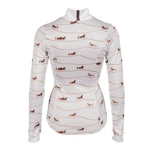 Camiseta de montar a caballo Ecuestre para mujer, fabricante de ropa de carreras, Polo, capa Base ecuestre, Camisetas estampadas por sublimación - Product Image 2