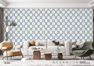 กระเบื้องพอร์ซเลนเคลือบเงา ขนาด 60x60 ซม. ลายแบบนามธรรม ผิวมันวาว 3 มิติ รุ่น R24-Glossy ขนาด 600x600 มม. สำหรับตกแต่งภายใน - Product Image 3