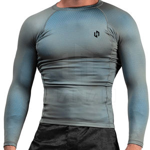 Camisas de compresión de secado rápido de manga larga para hombre, ropa de entrenamiento de gimnasio transpirable de LICRA/poliéster, ropa de entrenamiento - Product Image 1