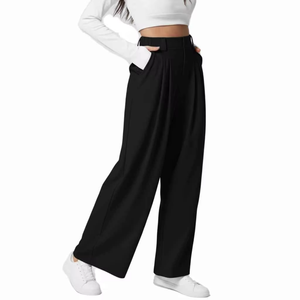 <b>Women</b> Mid Waist Regular Fit Straight Leg Winter Warm <b>Fleece</b> Eco-Friendly 300g Soft Cozy Lounge <b>Trousers</b> Casual Daily Wear Pants - Product Image 3